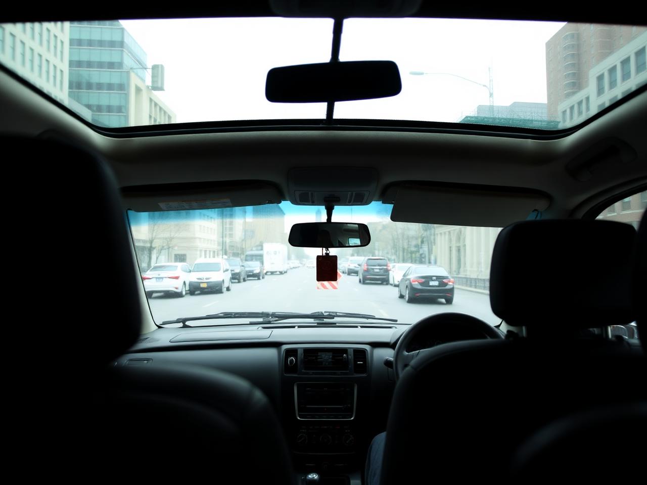 Taxi driver accepting a contactless payment inside the vehicle